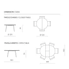 Masă rotundă cu șase locuri, blat din MDF și bază metalică - Croma Viadurini
