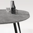 Masă rotundă cu șase locuri, blat din MDF și bază metalică - Croma Viadurini