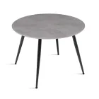 Masă rotundă cu șase locuri, blat din MDF și bază metalică - Croma Viadurini