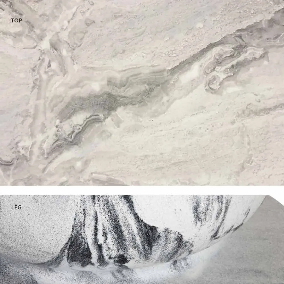 Masă rotundă cu design clasic, vârf Ø140 și HPL - secolul al XIX-lea de Slide Viadurini