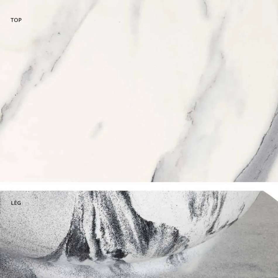 Masă rotundă cu design clasic, vârf Ø140 și HPL - secolul al XIX-lea de Slide Viadurini