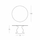 Masă rotundă cu design clasic, vârf Ø140 și HPL - secolul al XIX-lea de Slide Viadurini