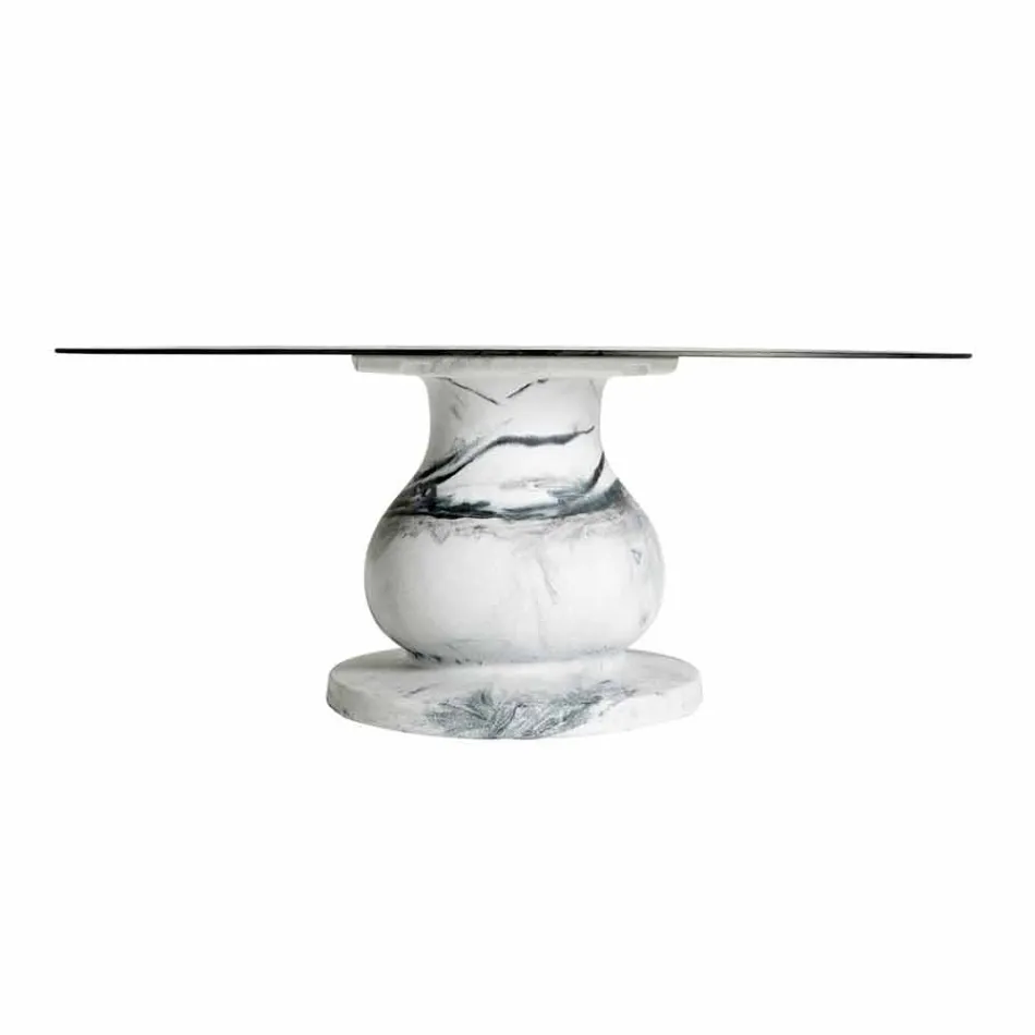 Masă rotundă cu design clasic, vârf Ø140 și HPL - secolul al XIX-lea de Slide Viadurini