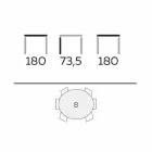 Masă rotundă de design din sticlă și frasin uleiat Made in Italy - Madame Viadurini