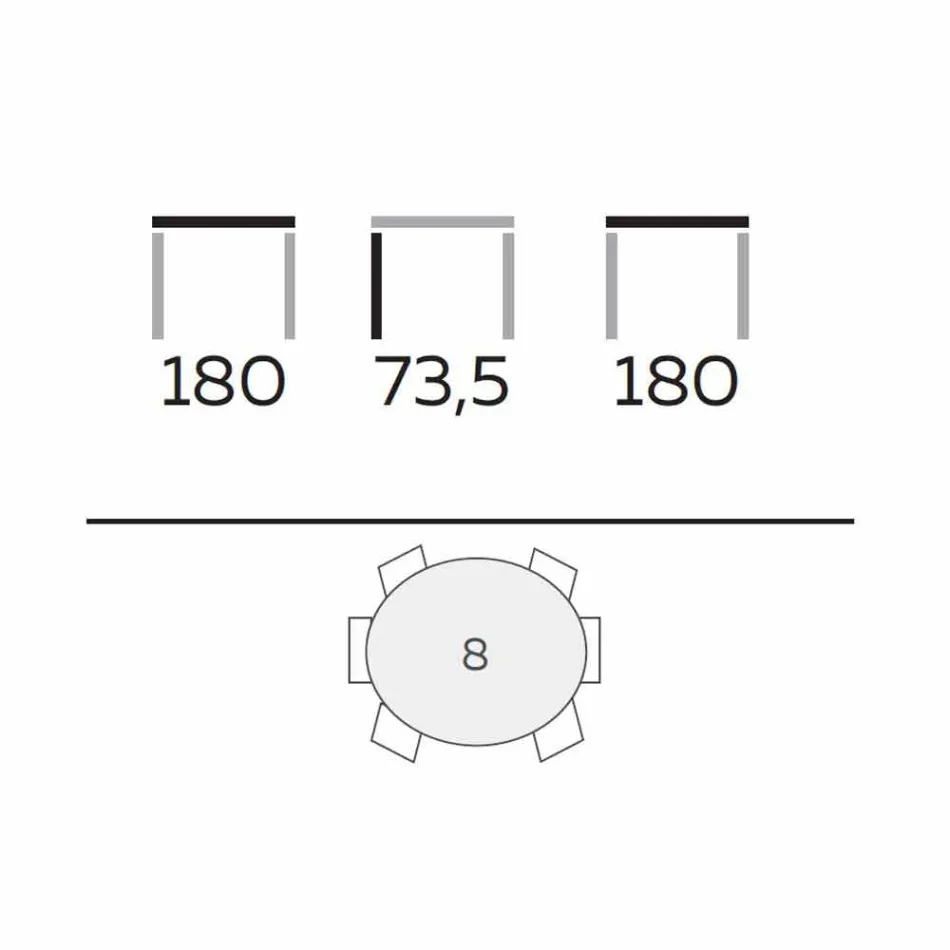 Masă rotundă de design din sticlă și frasin uleiat Made in Italy - Madame Viadurini