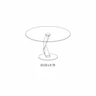 Masă rotundă de design modern din sticlă extra-transparentă realizată în Italia - Akka Viadurini