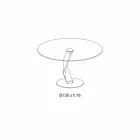 Masă rotundă de design modern din sticlă extra-transparentă realizată în Italia - Akka Viadurini