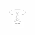 Masă rotundă de design modern din sticlă extra-transparentă realizată în Italia - Akka Viadurini