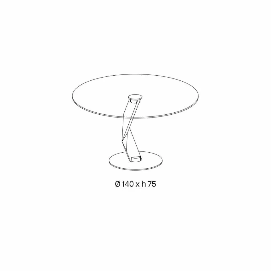 Masă rotundă de design modern din sticlă extra-transparentă realizată în Italia - Akka Viadurini