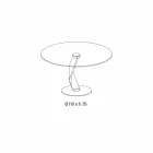 Masă rotundă de design modern din sticlă extra-transparentă realizată în Italia - Akka Viadurini