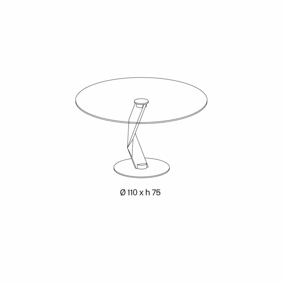 Masă rotundă de design modern din sticlă extra-transparentă realizată în Italia - Akka Viadurini