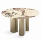 Masa Rotunda Fixa cu Blat Ceramic Made in Italy - Foarfece Viadurini