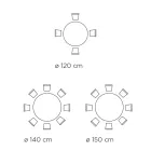 Masa Rotunda Fixa cu Blat Ceramic Made in Italy - Foarfece Viadurini