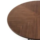 Masa rotunda din metal si MDF furniruit - Lantan Viadurini