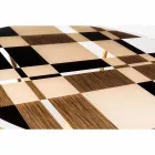 modeno Masa rotunda cu blat de sticla si lemn incrustatii Ozzy Viadurini