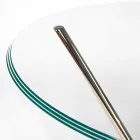 masă rotundă modernă, cu partea de sus de sticlă și de bază de marmură Adele Viadurini