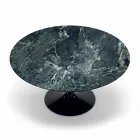 Masa rotunda moderna din marmura de Carrara si Marquinia Made in Italy – Dolari Viadurini