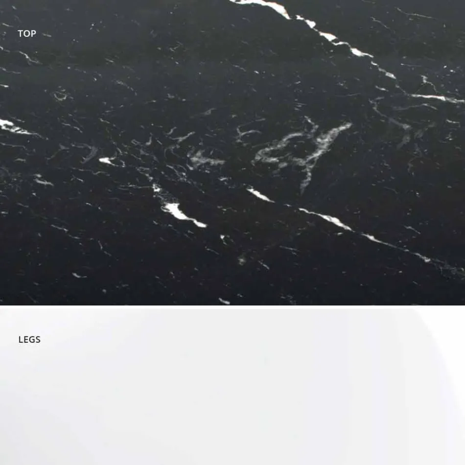 Masa rotunda moderna din marmura de Carrara si Marquinia Made in Italy – Dolari Viadurini