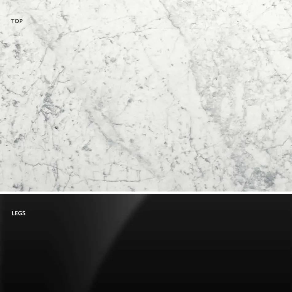 Masa rotunda moderna din marmura de Carrara si Marquinia Made in Italy – Dolari Viadurini