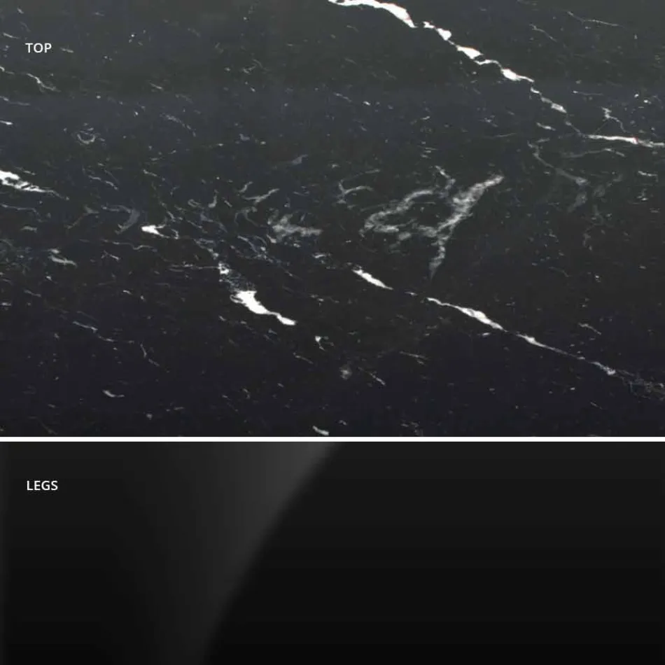 Masa rotunda moderna din marmura de Carrara si Marquinia Made in Italy – Dolari Viadurini