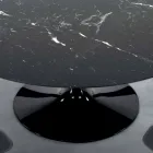 Masa rotunda moderna din marmura de Carrara si Marquinia Made in Italy – Dolari Viadurini