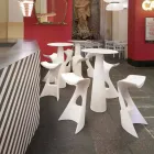 Masă rotundă din polietilenă Slide Hoplà (H110) hpl de top fabricată în Italia Viadurini