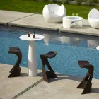 Masă rotundă din polietilenă Slide Hoplà (H110) hpl de top fabricată în Italia Viadurini