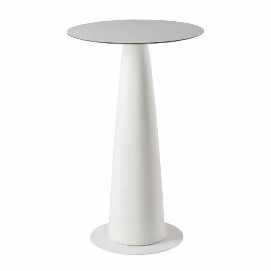 Masă rotundă din polietilenă Slide Hoplà (H110) hpl de top fabricată în Italia Viadurini