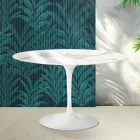 Masă rotundă Saarinen Tulip, 74 cm, în ceramică lucioasă Statuario Florim - Stacojiu Viadurini