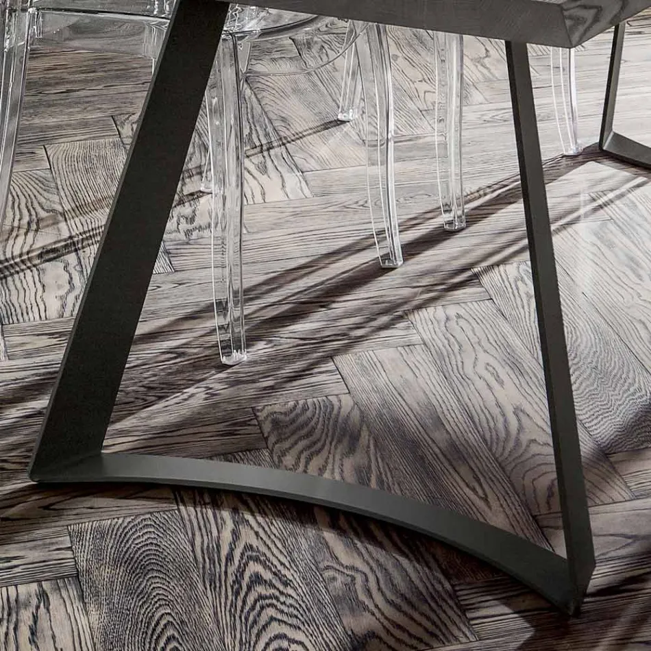 Masa de sufragerie cu blat din stejar decojit Made in Italy - Pinocchio Viadurini