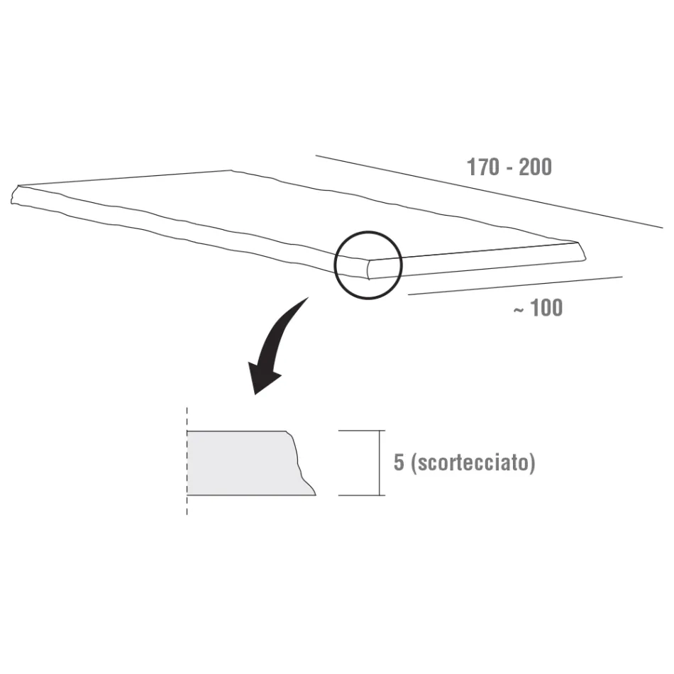 Masa de sufragerie cu blat din stejar decojit Made in Italy - Pinocchio Viadurini