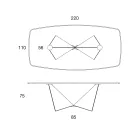 Blat pentru masa de sufragerie din ceramica mata si picioare metalice - Monacco Viadurini
