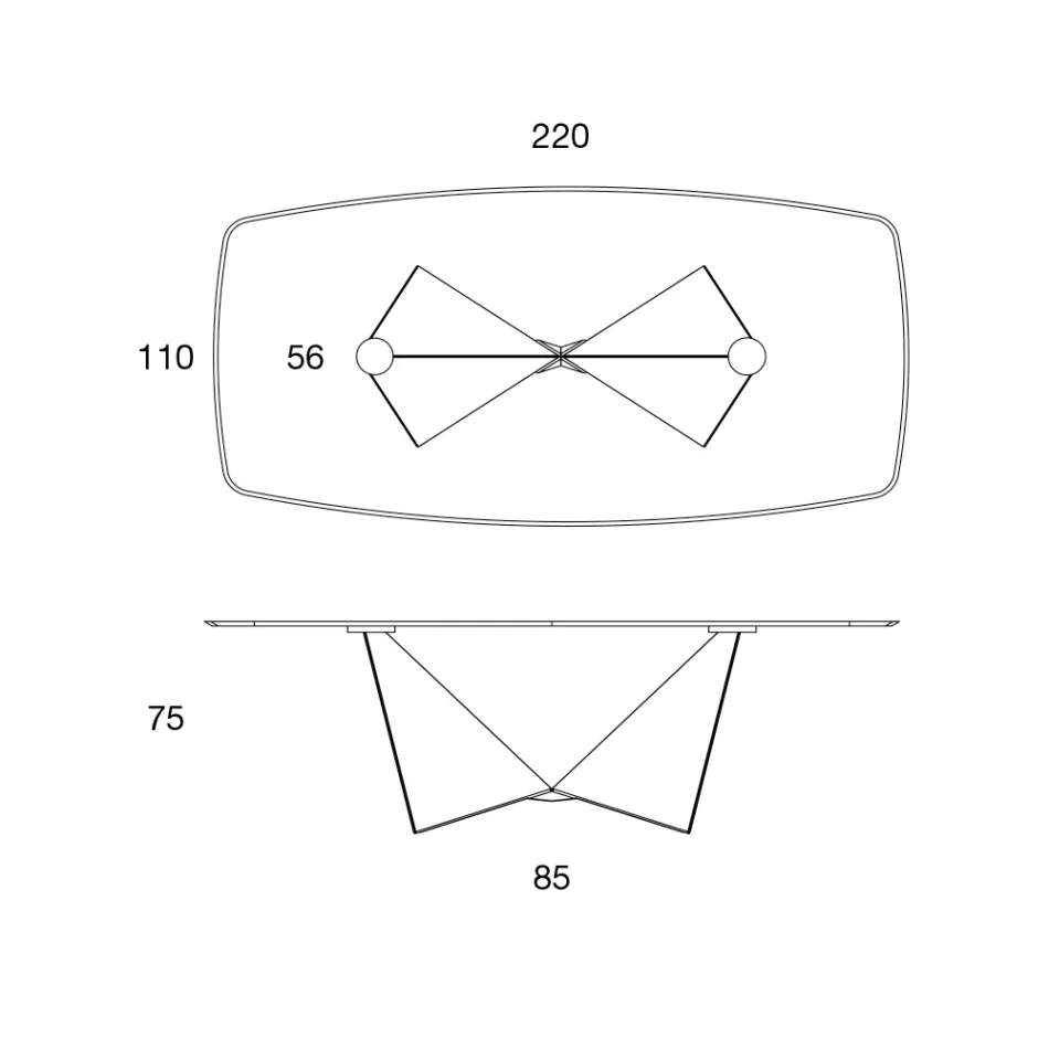 Blat pentru masa de sufragerie din ceramica mata si picioare metalice - Monacco Viadurini