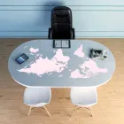 Masă de birou modernă cu vârf de sticlă realizată în Italia, Pontida Viadurini