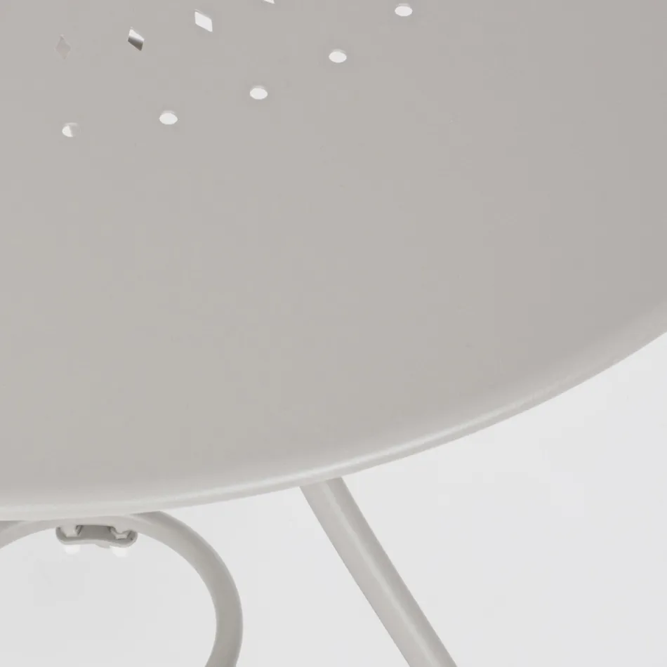 Masa rotunda de gradina in stil Shabby Chich din otel vopsit - Enchantment Viadurini