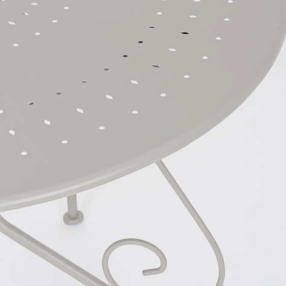 Masa rotunda de gradina in stil Shabby Chich din otel vopsit - Enchantment Viadurini