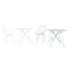 Masa rotunda de gradina in stil Shabby Chich din otel vopsit - Enchantment Viadurini