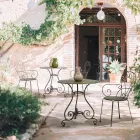 Masa rotunda de gradina in stil Shabby Chich din otel vopsit - Enchantment Viadurini