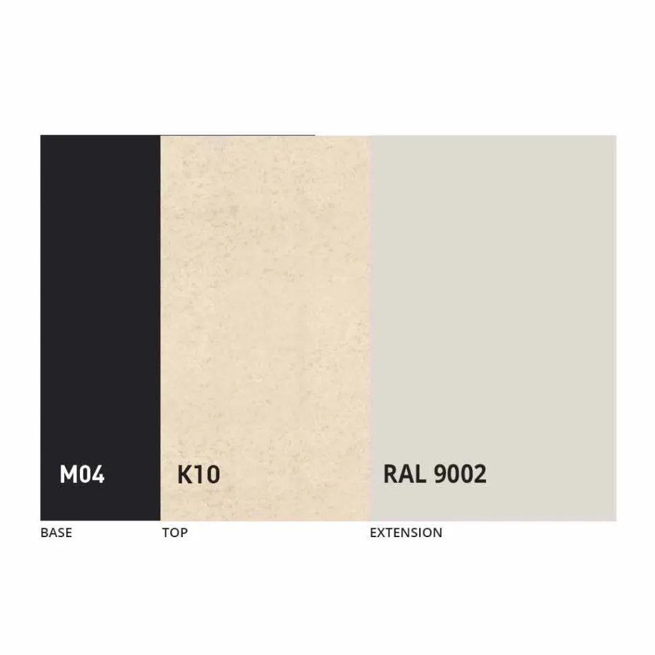 Masă rotundă de masă extensibilă până la 165 cm cu blat din ceramică - Pistolero Viadurini