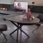 Masă rotundă de masă extensibilă până la 165 cm cu blat din ceramică - Pistolero Viadurini