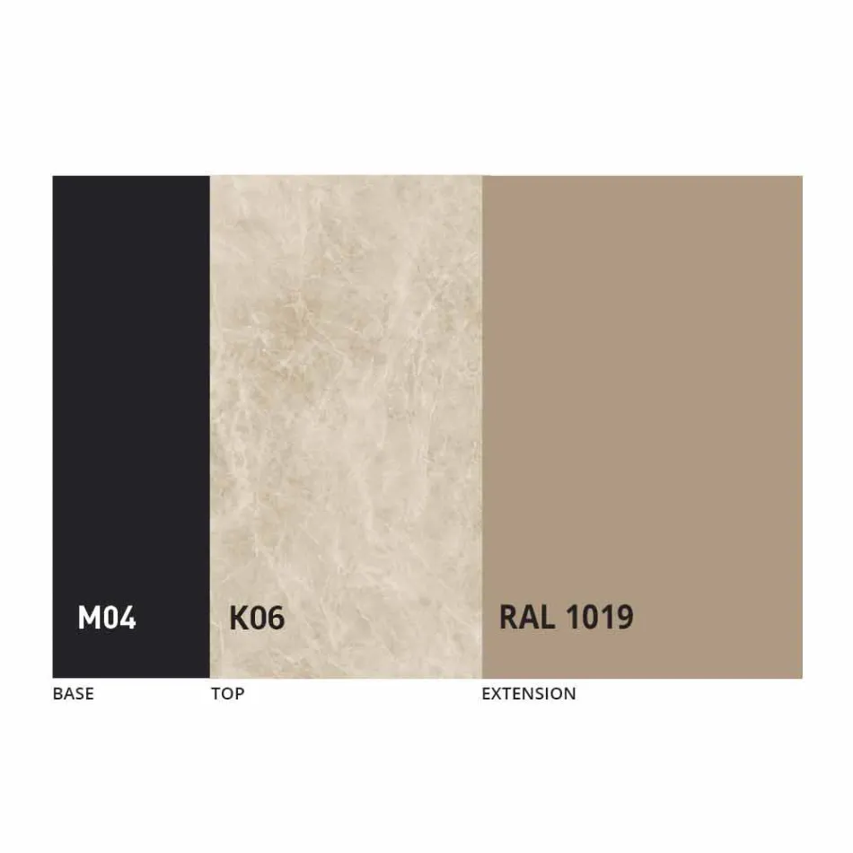 Masă rotundă de masă extensibilă până la 165 cm cu blat din ceramică - Pistolero Viadurini