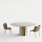 Masă rotundă cu blat ceramic, fabricată în Italia - Caleido Viadurini