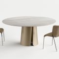 Masă rotundă cu blat ceramic, fabricată în Italia - Caleido