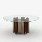 Masă rotundă din sticlă extraclară, fabricată în Italia - Duna Viadurini