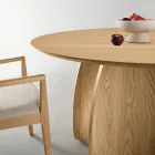 Masă rotundă din MDF cu șase locuri, în trei culori, cu picioare curbate - Argo Viadurini