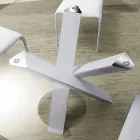 Masă rotundă de design d.120 top de sticlă realizată în Italia Cristal Viadurini