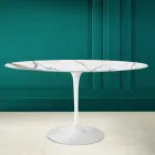 Tulip Table Eero Saarine H 73 Oval din ceramică Invisible Select Made in Italy - Scarlet Viadurini