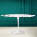 Tulip Table Eero Saarinen H 74 Oval din ceramică Invisible Select Made in Italy - Scarlet