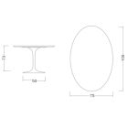 Masa Lalele Eero Saarine H 73 Ovala din Ceramica Invisible Select Made in Italy - Stacojiu Viadurini