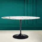 Tulip Table Eero Saarine H 73 Oval din ceramică Invisible Select Made in Italy - Scarlet Viadurini